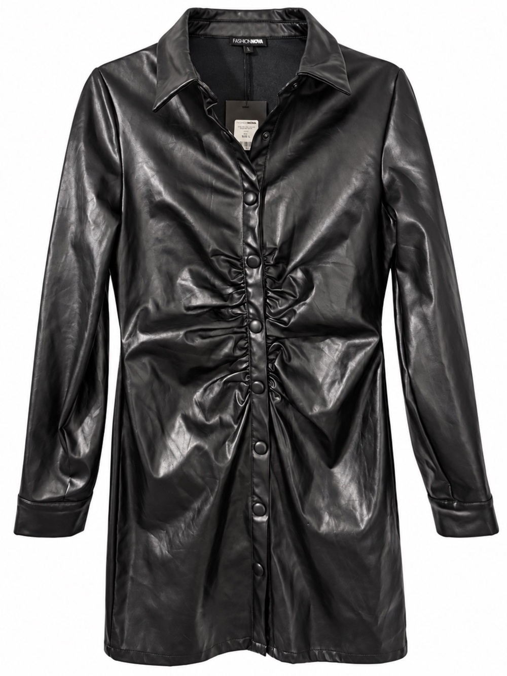 Fashion Nova I Feel Chic Faux Leather Mini Dress L